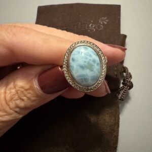 Like new sterling silver Marahlago Larimar ring size 8.5 large stone